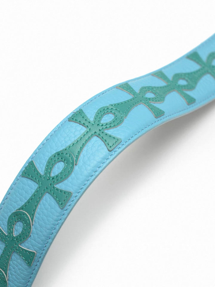 Ankh Embroidered Leather Belt