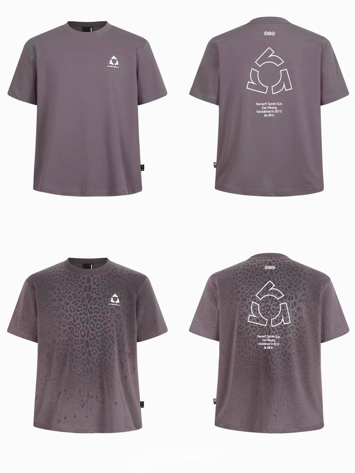 Sweat Reactive Leopard Print T-Shirt - Deep Purple