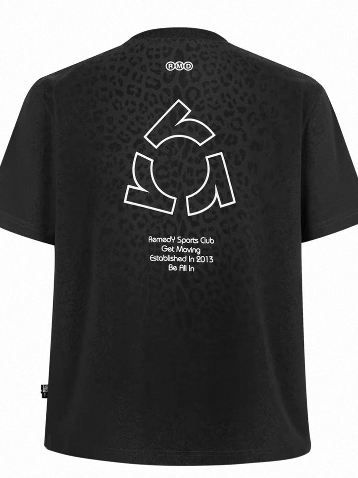 Sweat Reactive Leopard Print T-Shirt - Black