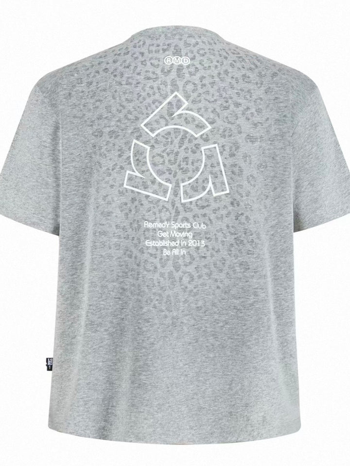 Sweat Reactive Leopard Print T-Shirt - Gray