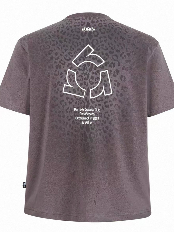 Sweat Reactive Leopard Print T-Shirt - Deep Purple