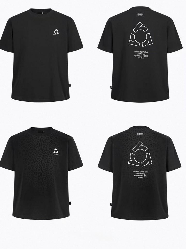Sweat Reactive Leopard Print T-Shirt - Black