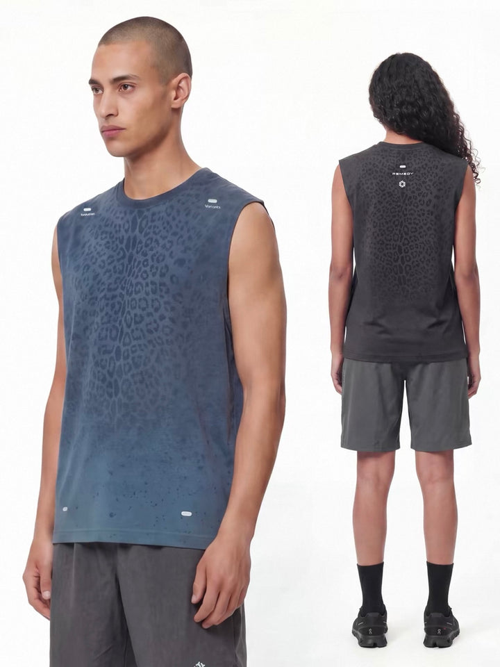 Sweat Reactive Leopard Print Tank- Grey