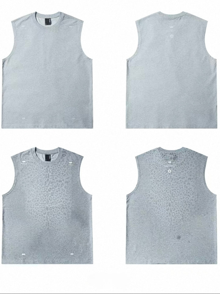Sweat Reactive Leopard Print Tank- Grey
