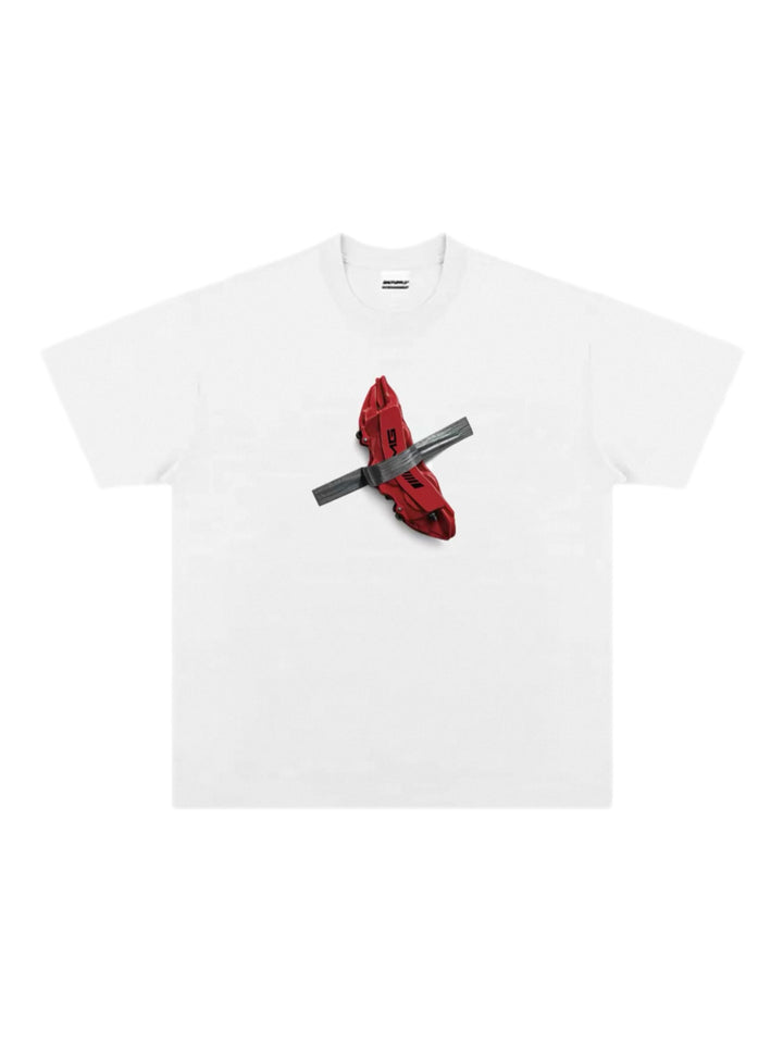 Tape Caliper Print Tee- AMG-White